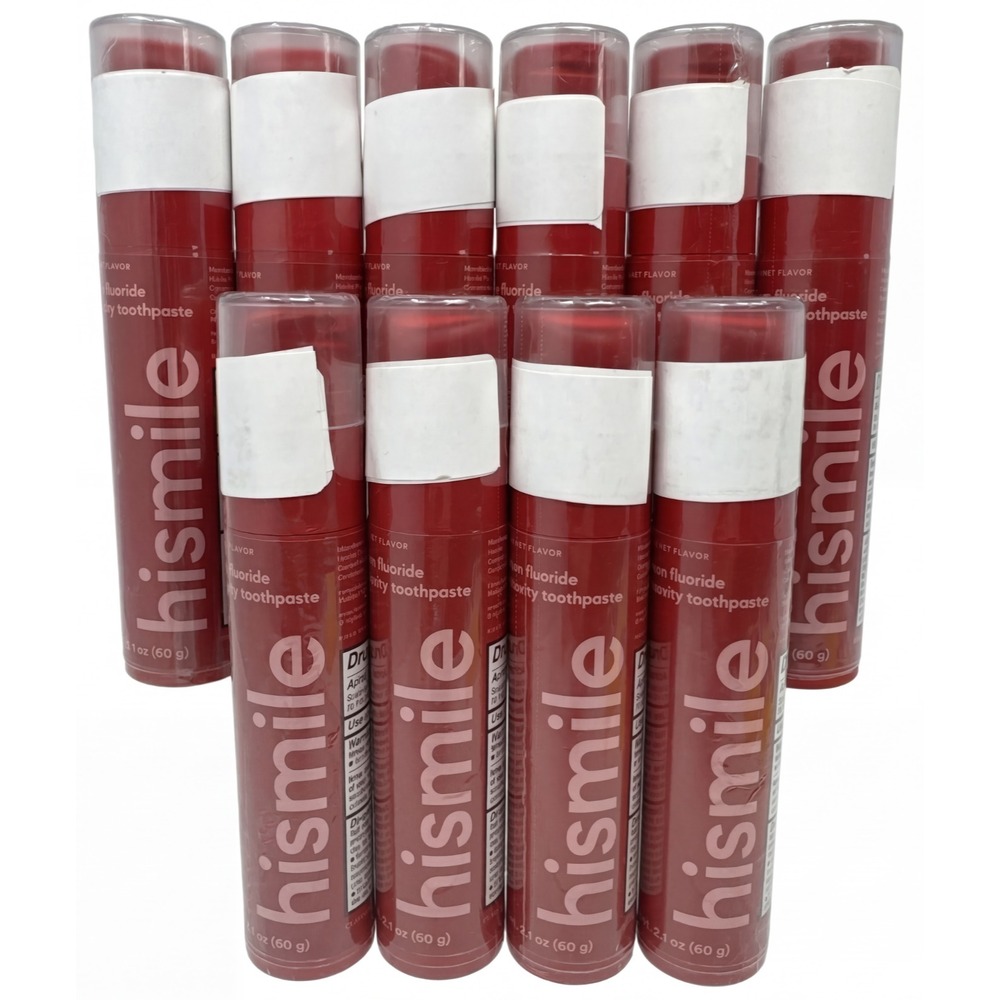 10 Pack Hismile Sodium Fluoride Anticavity Toothpaste, Red Velvet, 2.1 oz